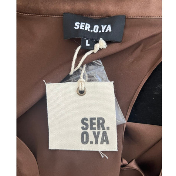 Ser.o.ya Shea Silk Dress in Chocolate - Picture 11 of 14